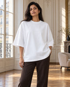 T-shirt oversize brodé ton sur ton – Unisexe