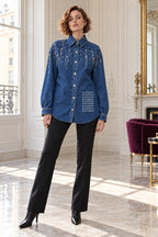 Chaqueta vaquera unisex con strass