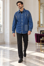 Chaqueta vaquera unisex con strass