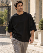 T-shirt oversize brodé ton sur ton – Unisexe