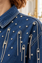 Chaqueta vaquera unisex con strass