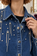 Chaqueta vaquera unisex con strass