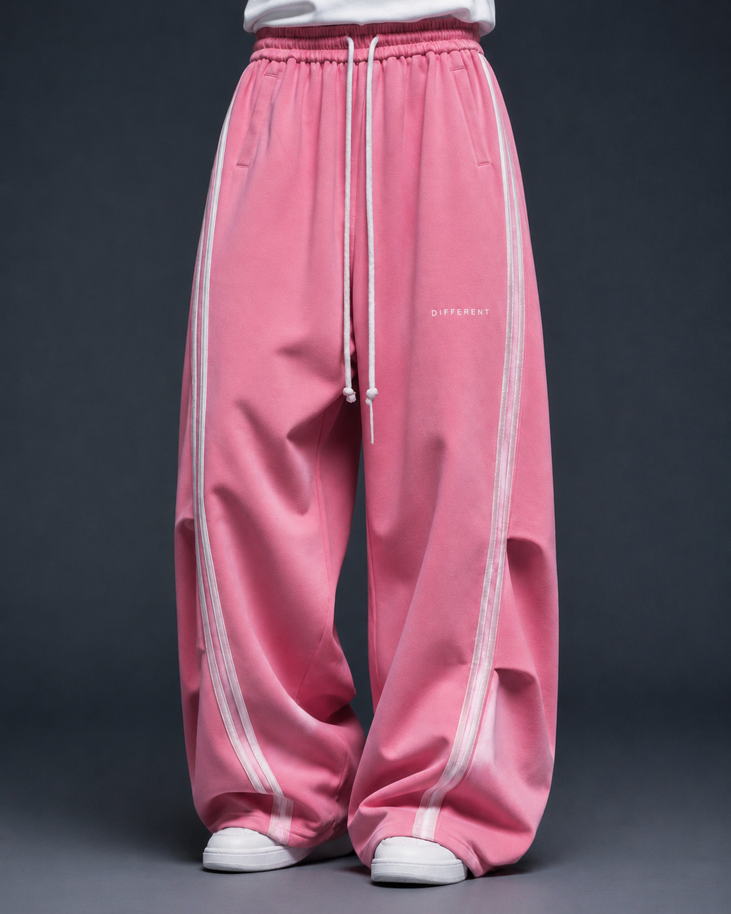 Pantalon De Jogging Oversize et unisexe à Bandes  Blanches