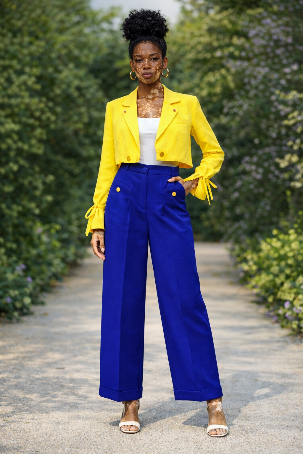 Look avec Blazer crop top look complet pantalon chic paris — DIFFÉRENT