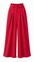 Pantalon femme plissé/évasé vert rouge - DIFFERENT