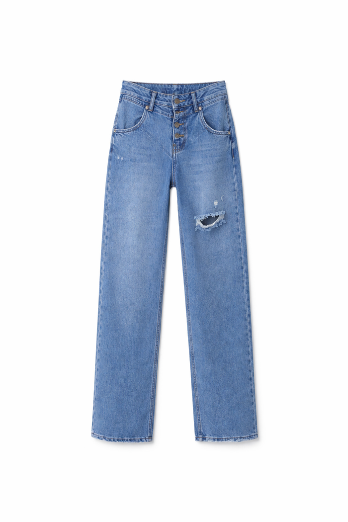 Jean droit bleu clair femme DIFFERENT