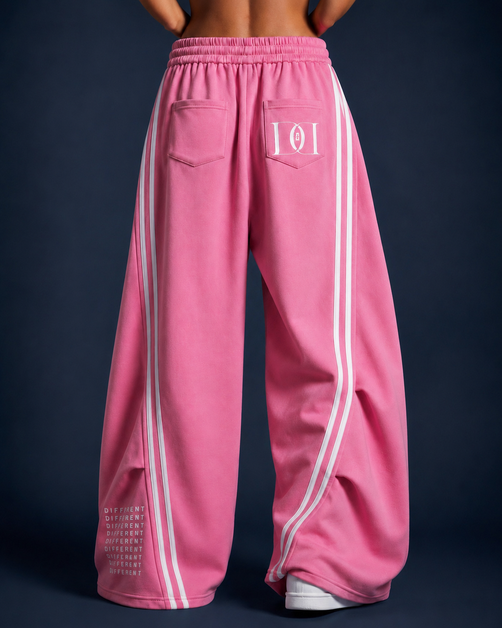 Pantalon De Jogging Oversize et unisexe à Bandes  Blanches
