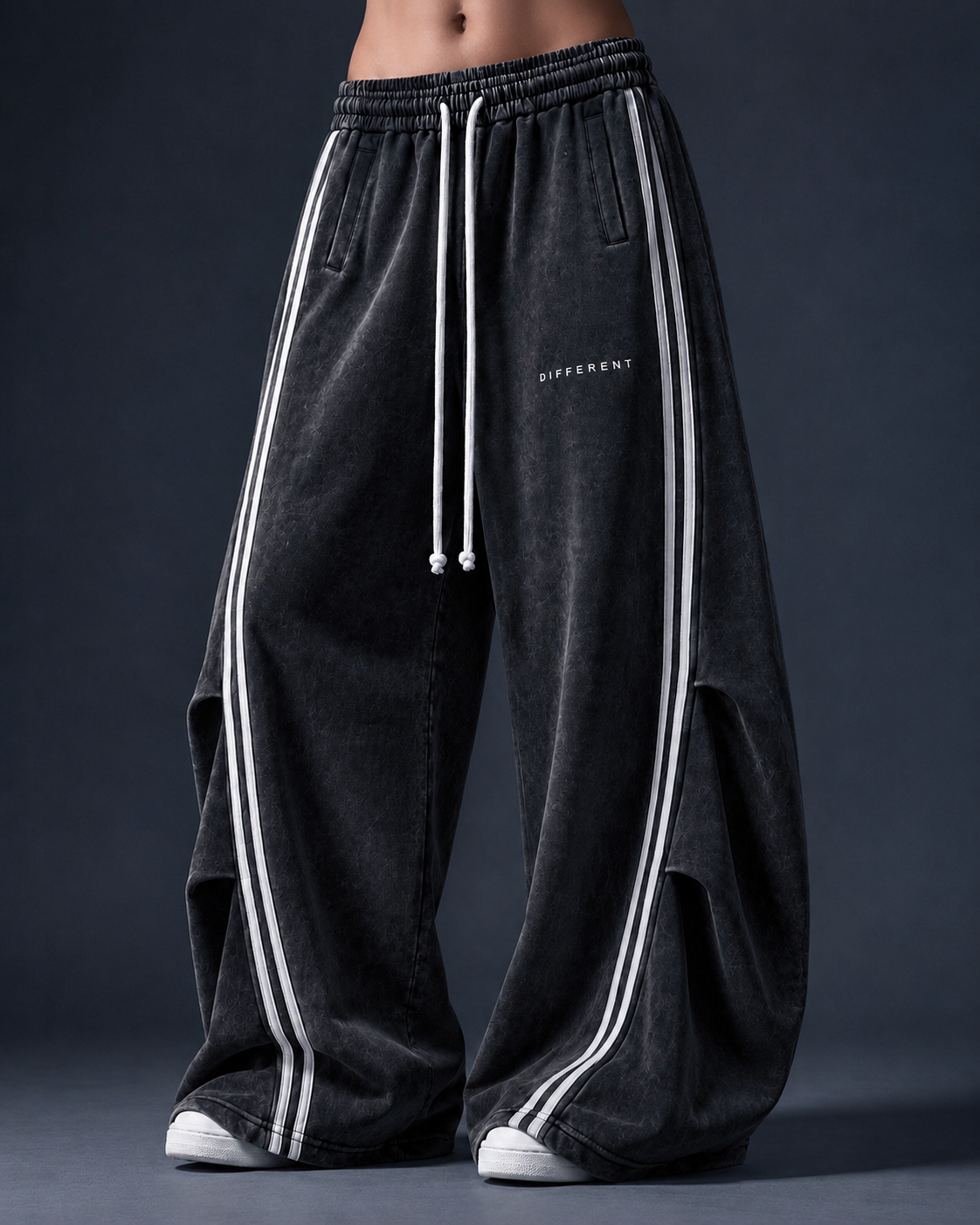 Pantalon De Jogging Oversize et unisexe à Bandes  Blanches