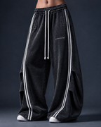 Pantalon De Jogging Oversize et unisexe à Bandes  Blanches