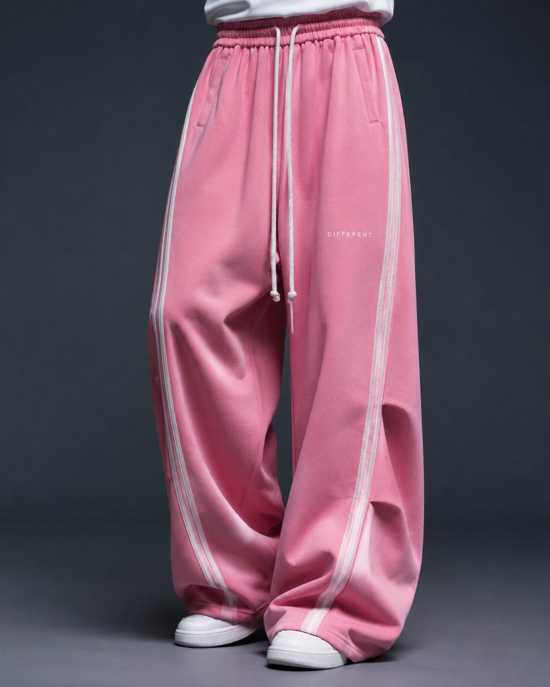 Pantalon De Jogging Oversize et unisexe à Bandes  Blanches