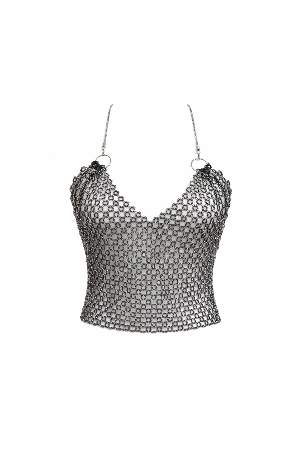Photo face crop top mailles Crop top cotte de mailles diamants streetwear paris — DIFFERENT officiel