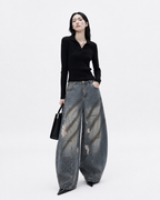 Pantalon Jean délavé Oversize Balloon