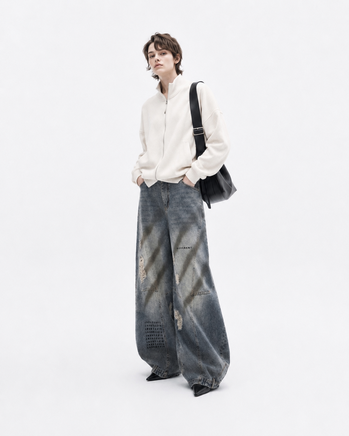 Pantalon Jean délavé Oversize Balloon