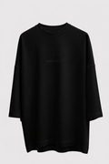T-shirt face noir flat lay studio poly oversize fond blanc édition limitée DIFFÉRENT officiel