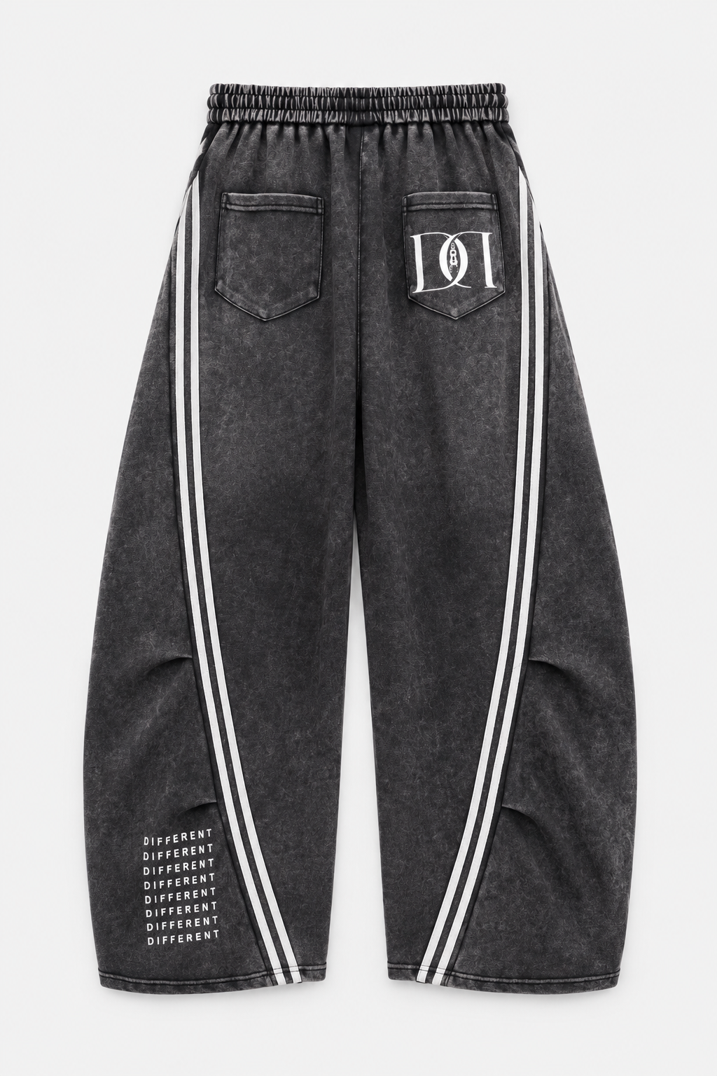 Green white pleated/flared women's trousers - DIFFERENT