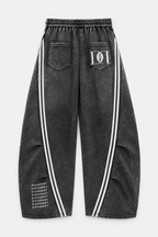 Green white pleated/flared women's trousers - DIFFERENT