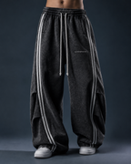 Green white pleated/flared women's trousers - DIFFERENT