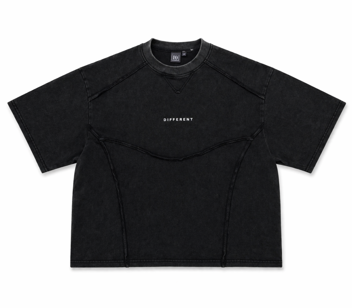 T-shirt seul de face T-shirt gris délavé oversize streetwear paris vêtement unisexe — DIFFERENT