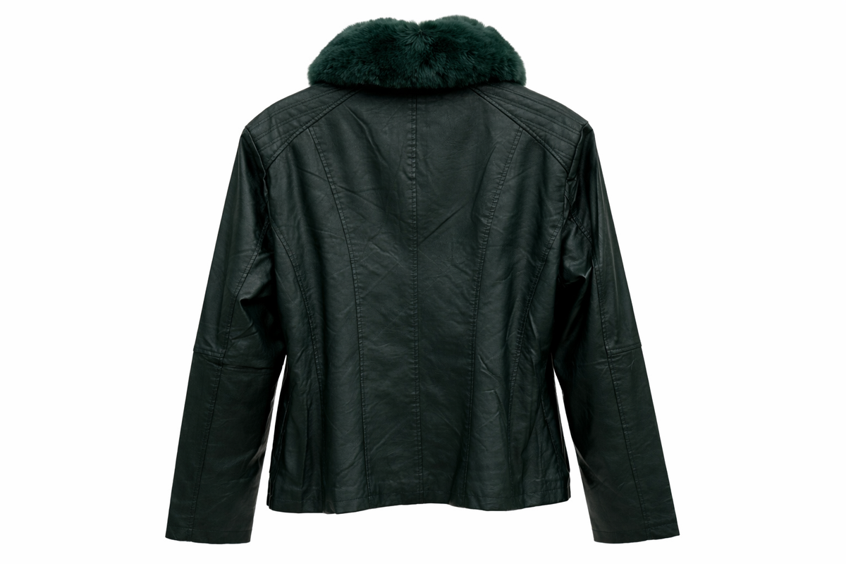 Veste simili cuir avec fourrure - DIFFÉRENT
