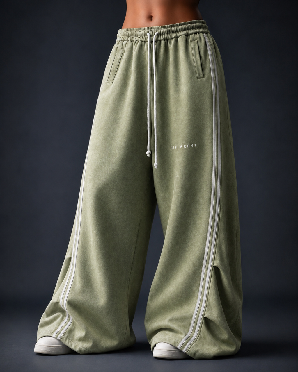 Pantalon De Jogging Oversize et unisexe à Bandes  Blanches