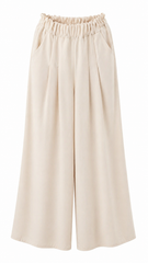 Pantalon femme plissé/évasé vert blanc - DIFFERENT