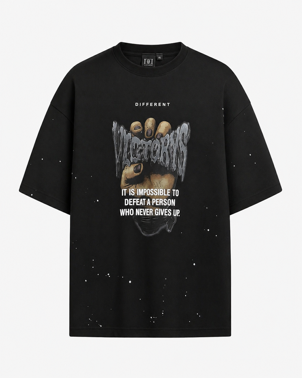 T-shirt face à plat avec inscription oversize "Victorious" streetwear paris — DIFFÉRENT officiel