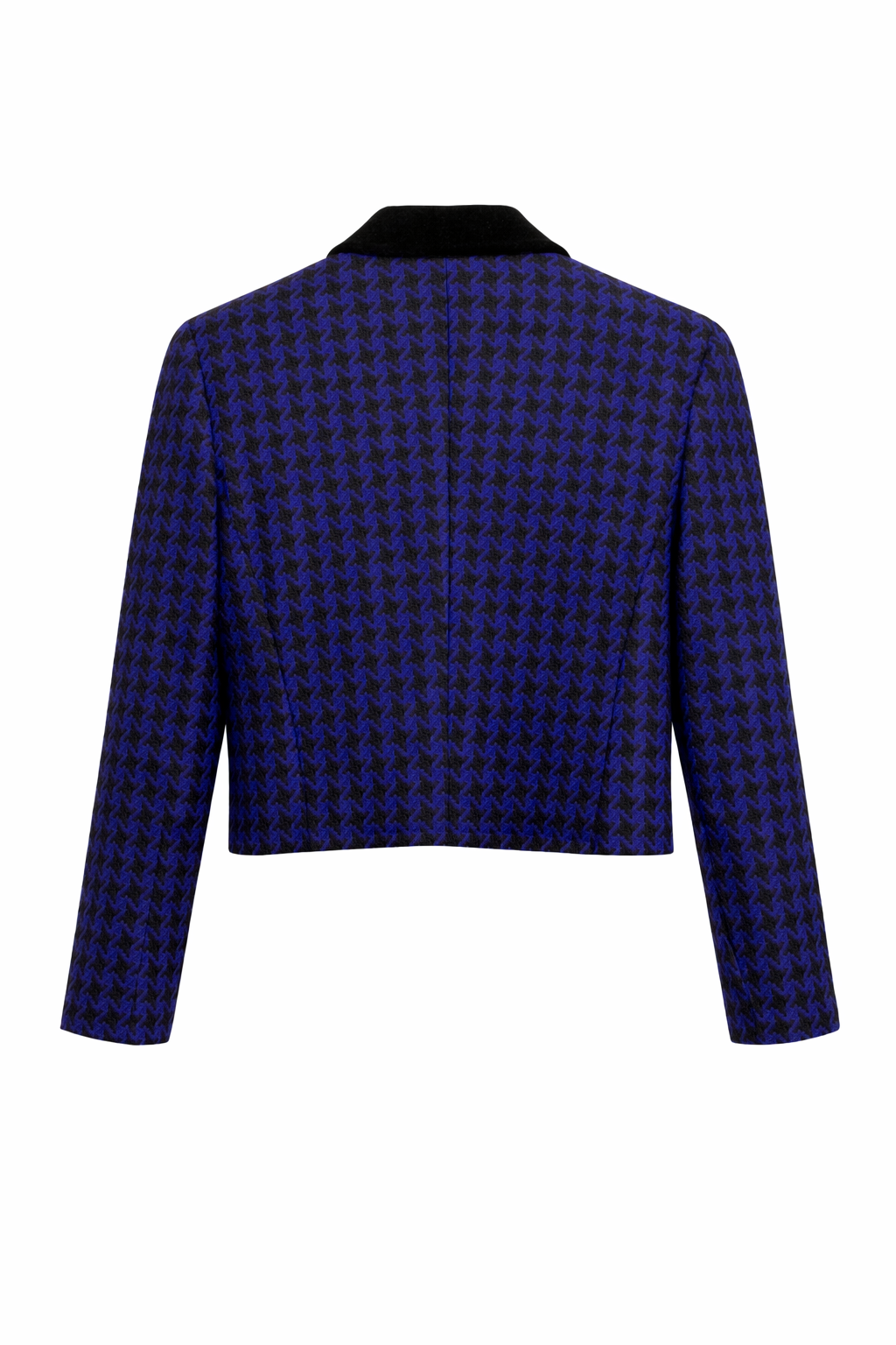 Blazer cropped à carreaux bleu royal - DIFFÉRENT