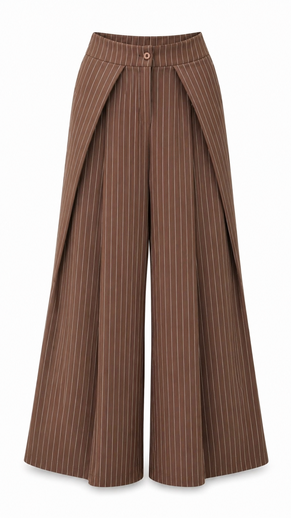 Pantalon plissé/évasé/rayé marron - DIFFERENT