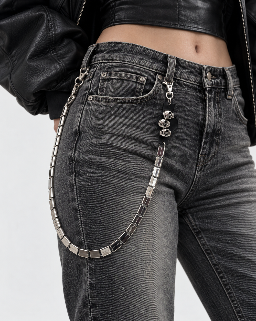 Chaîne de pantalon SERPENT — Maillons rectangulaires et serpent