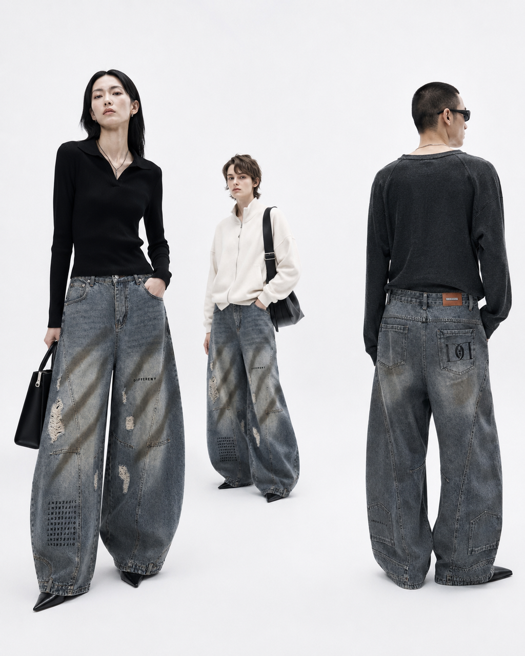 Pantalon Jean délavé Oversize Balloon
