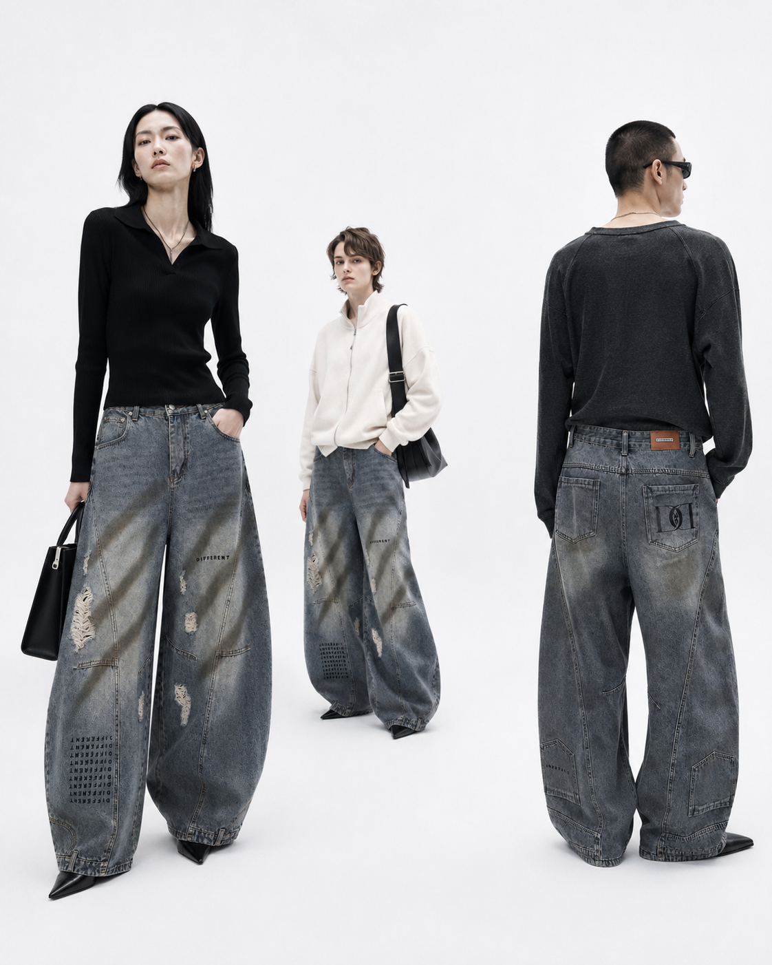 Pantalon Jean délavé Oversize Balloon