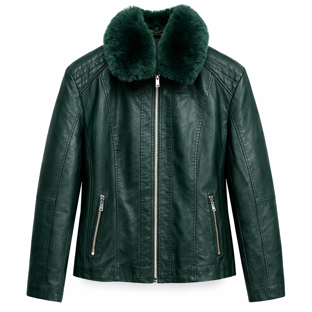 Veste simili cuir avec fourrure - DIFFÉRENT