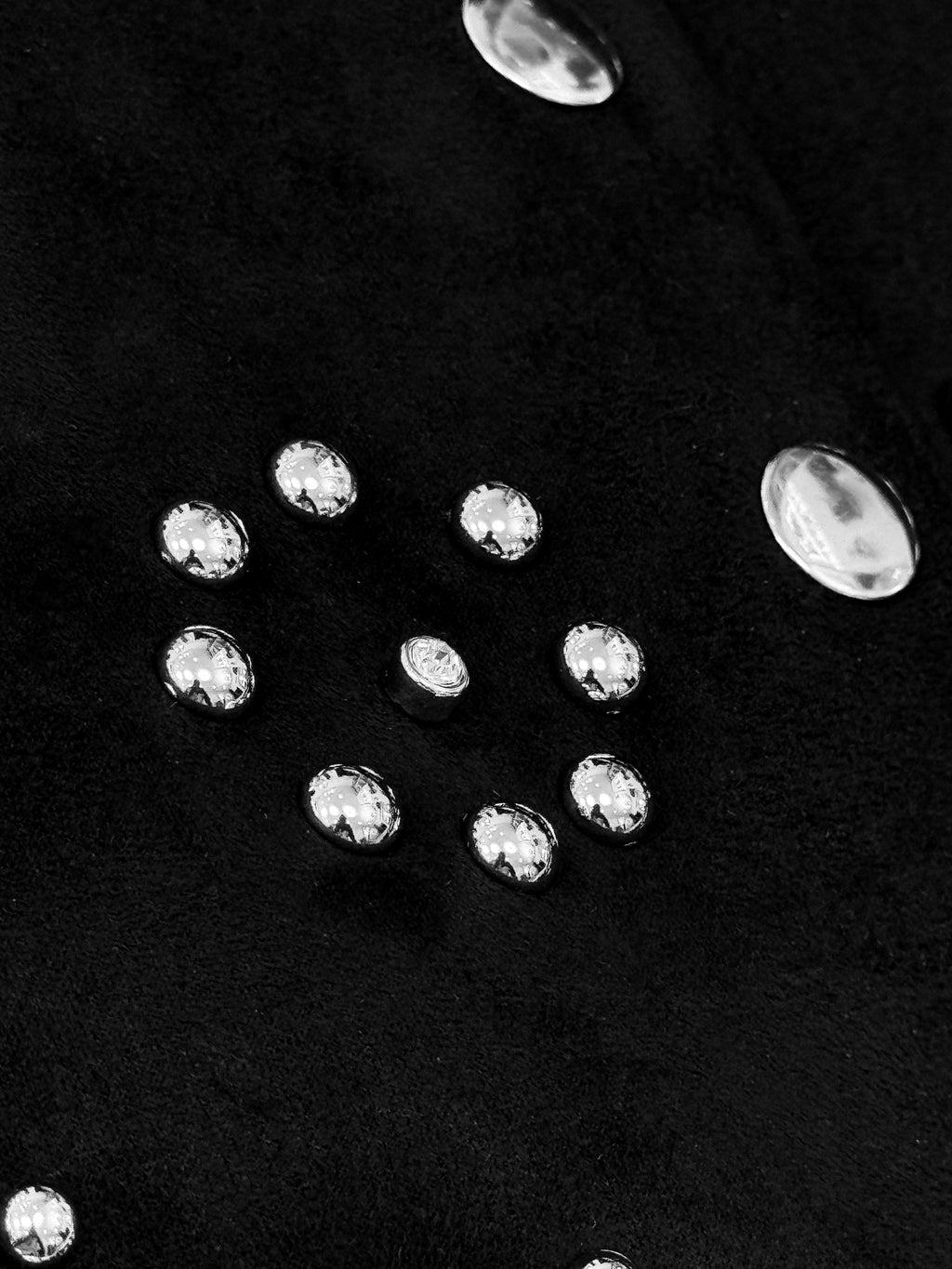 Détails diamant Gilet noir gros plan