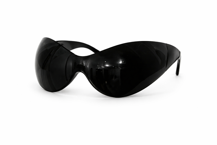 Lunettes masque noires glossy BLACK SHIELD DIFFERENT