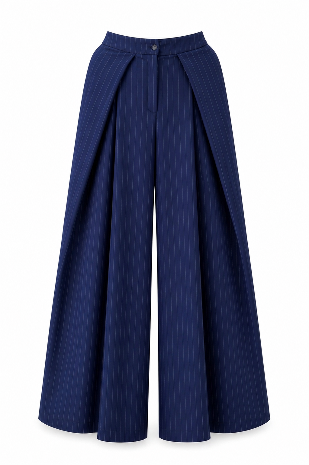 Pantalon plissé/évasé/rayé bleu marine - DIFFERENT