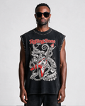 Débardeur oversize Rockstar en strass Hype Or Nothing porté, vue de face – DIFFERENT Paris