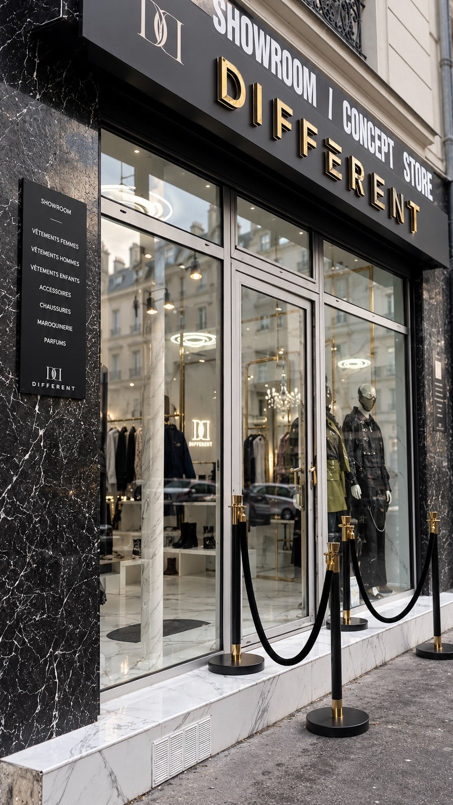 Storefront of the DIFFERENT streetwear concept store, 39 rue Ramponeau, Paris 20th