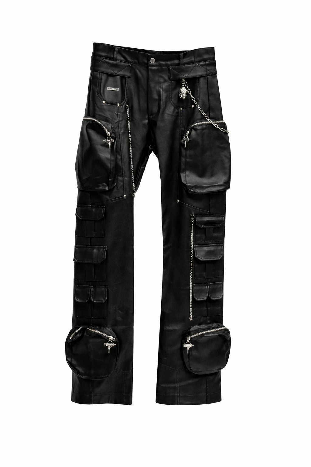 Photo pantalon cargo cuir vue dos édition limitée mode parisienne — DIFFERENT paris